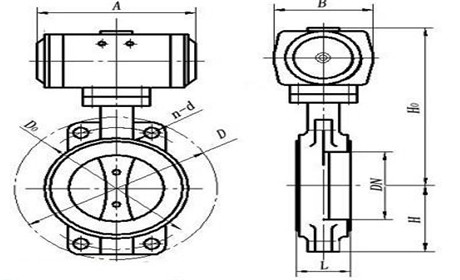 氣動(dòng)高真空蝶閥結(jié)構(gòu)圖